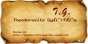 Theodorovits Gyárfás névjegykártya