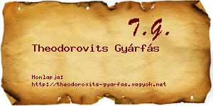 Theodorovits Gyárfás névjegykártya